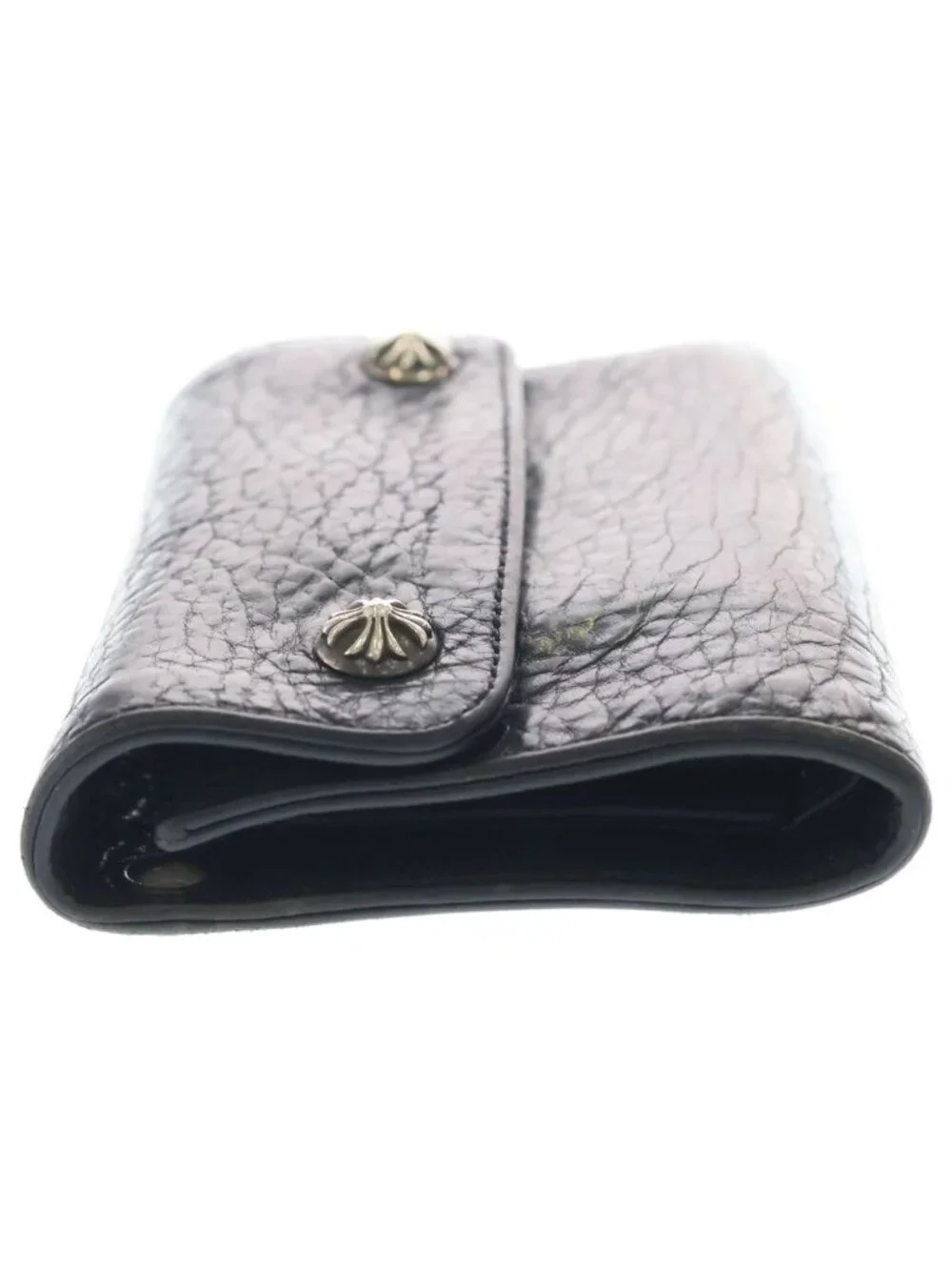 Chrome Hearts Wave Mini Leather Wallet Black